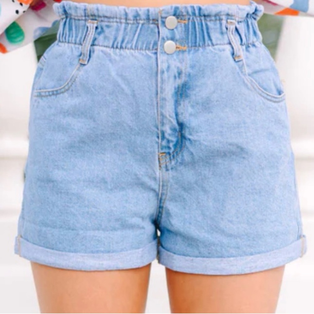 Love Tree High Waist Blue Denim Shorts